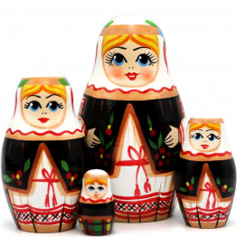 Матрешки в национальном белорусском костюме, набор 4 шт