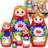 Матрешка с букетом лилий, декор для дома. Набор 5 штук 