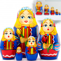 Матрешки в голландской традиционной одежде, 5 в 1