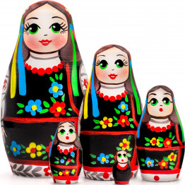 Матрешки в украинской вышиванке, народные игрушки, набор 5 шт