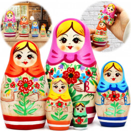 Классическая матрешка с традиционной цветочной росписью, набор 5 шт