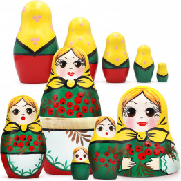 Матрешка с ягодами рябины (набор 5 шт)