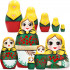 Матрешка с ягодами рябины (набор 5 шт)