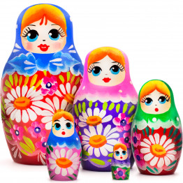Разноцветная радужная матрешка, игрушки из дерева, 5 в 1