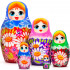 Разноцветная радужная матрешка, игрушки из дерева, 5 в 1