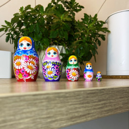 Разноцветная радужная матрешка, игрушки из дерева, 5 в 1