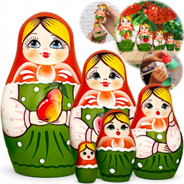 Русские матрешки с фруктовыми мотивами, набор из 5 шт.