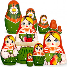 Русские матрешки с фруктовыми мотивами, набор из 5 шт.