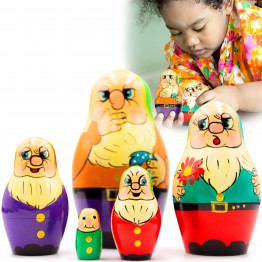 Матрешки гномики, эко игрушки, 5 шт