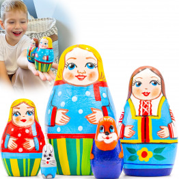 Матрешки Русская семья (набор 5 шт), ручная роспись