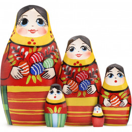 Пасхальные матрешки, набор 5 шт, подарок на Пасху