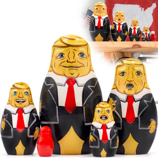 Дональд Трамп, уникальный набор матрешек, 5 шт