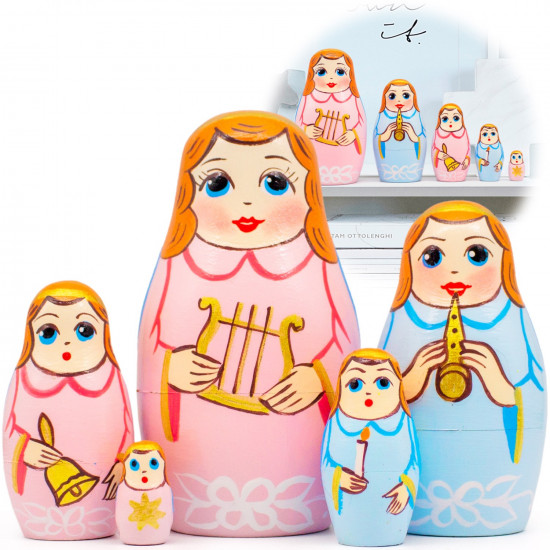 Матрешка фигурки Ангелов, оригинальный подарок, 5 шт