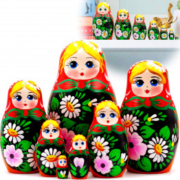 Матрешка с украшением в виде букета лилий и ромашек, народная кукла, 7 шт