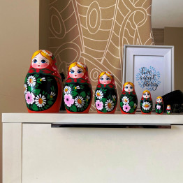 Матрешка с украшением в виде букета лилий и ромашек, народная кукла, 7 шт