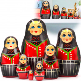 Деревянная матрешка в датском народном костюме (набор 7 шт)