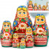 Матрешка деревянная с ромашками и васильками в белорусском костюме (набор 7 шт)