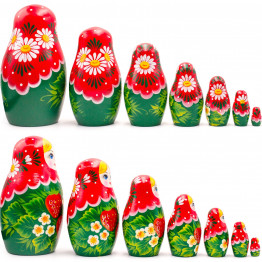 Матрешки с рисунком Клубники для домашнего декора. Набор из 7 шт