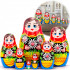 Матрешка с маргаритками в красном платке, коллекционная игрушка, 7 шт