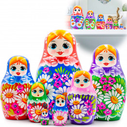 Матрешка с луговыми цветами, дидактическая игрушка, 7 шт