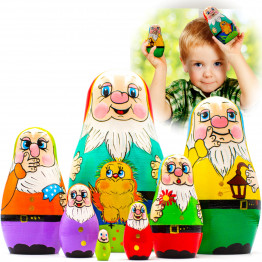 Матрешка «Семь Гномов», русские игрушки, набор 7 шт