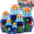 Матрешки Снегурочка, для рождественского декора дома (набор 7 шт)