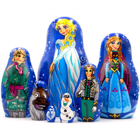 Матрешки с героями Frozen, набор 7 шт (опт)