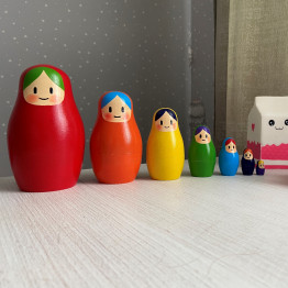 Матрешка Радуга, ручная работа, набор 7 шт
