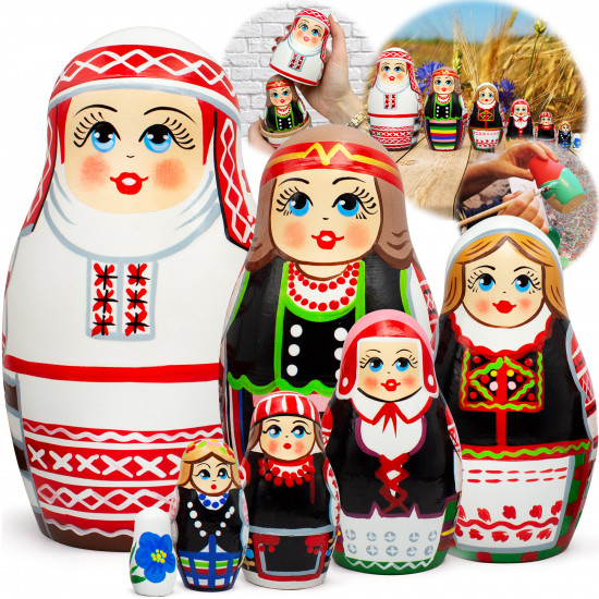 Коллекционные матрешки «Женские костюмы Беларуси»