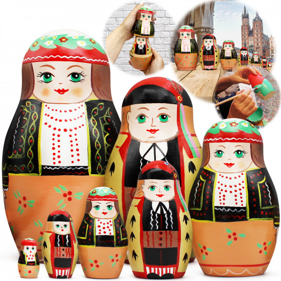 Матрешки в Польском национальный костюме, Краковский строй, 7 шт