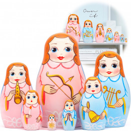 Матрешка Ангел, игрушки Монтессори, 7 штук