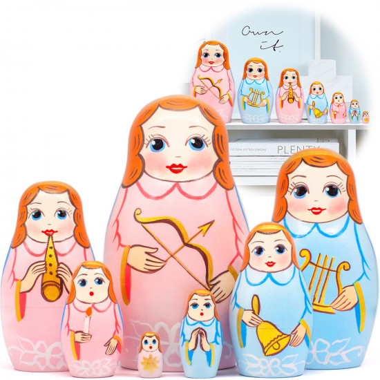 Матрешка Ангел, игрушки Монтессори, 7 штук