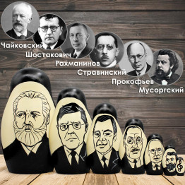 Матрешки «Выдающиеся русские композиторы», набор 7 шт