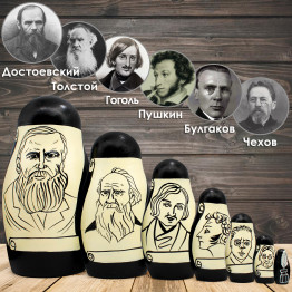 Набор матрёшек с портретами русских писателей - уникальный подарок для коллекционеров и ценителей литературы 7 шт