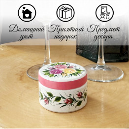 Деревянная шкатулка с розами, ручная роспись