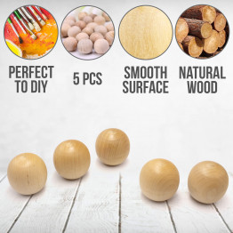 Набор из 4 деревянных шаров, 50 мм для творчества своими руками