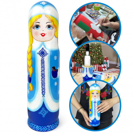Футляр для бутылки 0,5 л - Снегурочка, ручная роспись