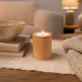 Деревянный подсвечник под чайную свечу для дома «Утуль», 6 см