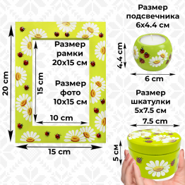 Подарочный набор «Ромашки и божьи коровки», ручная роспись