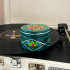 Подарочный набор подсвечников и шкатулки с оговской росписью на зеленом фоне