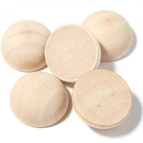 Деревянные полусферы 50 мм – заготовки для творчества и декора, набор из дерева