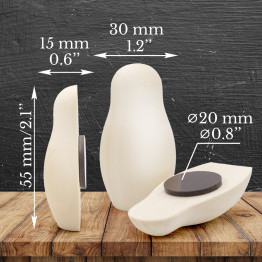 Набор 20 магнитов-заготовок в форме матрешки, 5,5 см