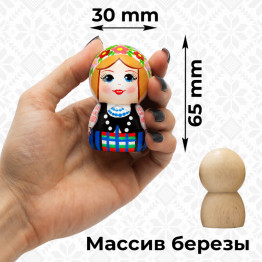 Фигурка деревянная расписная «Девушка в венке с цветами и белорусском национальном костюме»