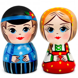 Деревянные фигурки «Русская пара в традиционных костюмах»