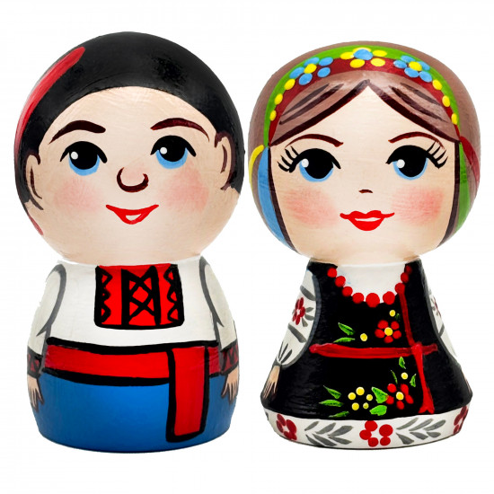 Деревянные фигурки «Украинская пара в традиционных костюмах»