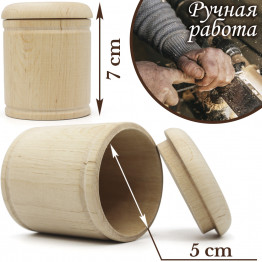 Заготовки круглых деревянных шкатулок с крышкой, 10 шт