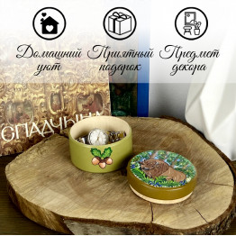 Деревянная шкатулка с расписанным вручную белорусским зубром