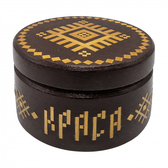 Деревянная шкатулка «Краса» с инкрустацией соломкой
